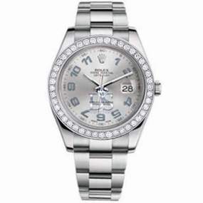 Rolex Datejust II 41mm - Ref: 116300 rbldb - Silver Dial & Diamond Bezel, Stainless Steel Oyster Bracelet Men's Watch