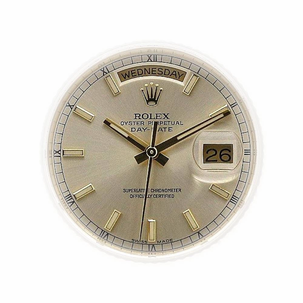 Rolex Day Date 36mm - Ref: 118238sip - Silver Dial & Fluted Bezel, 18K Yellow Gold President Bracelet Watch