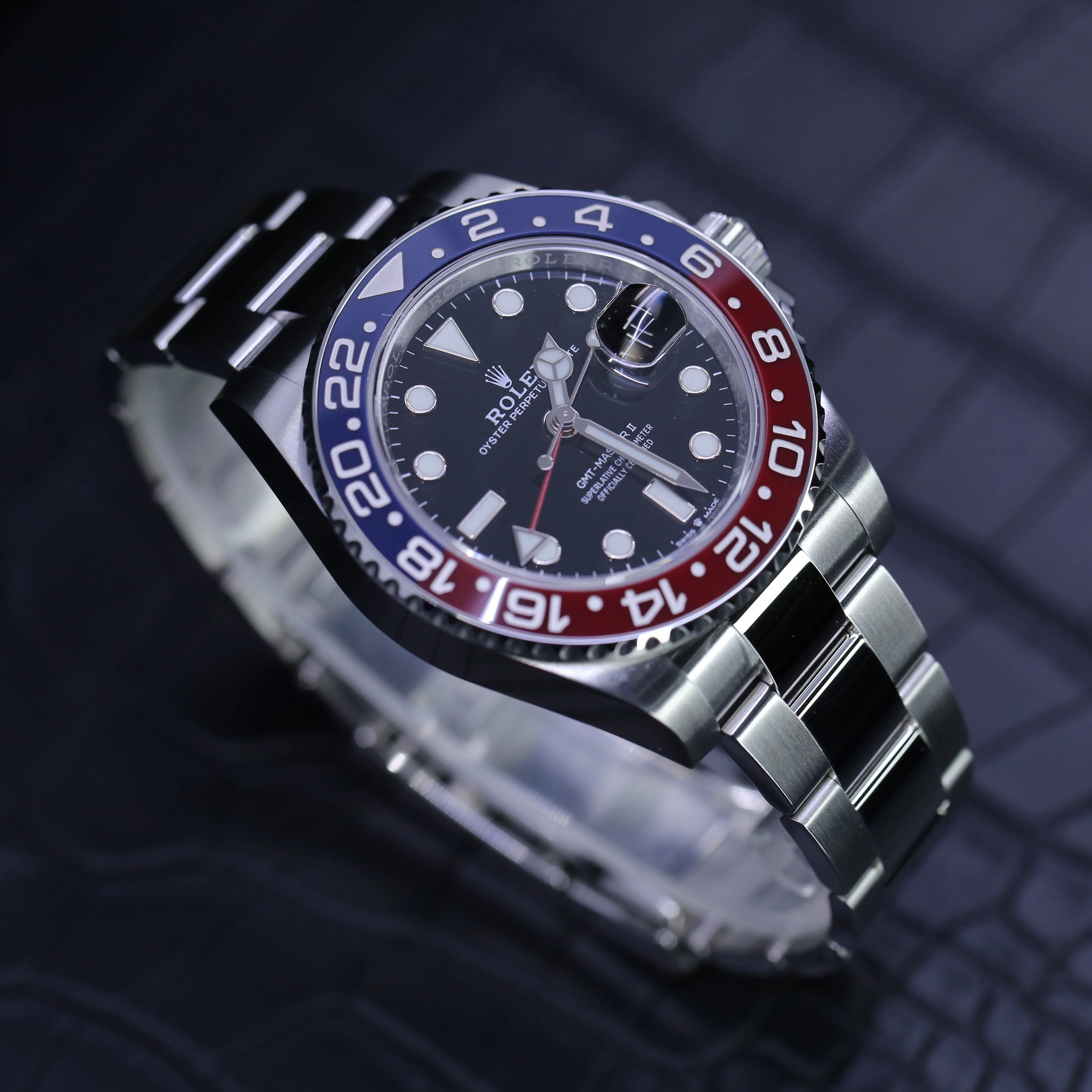 Rolex GMT-Master II "Pepsi" 40mm - Ref: 116719BLRO - Black Dial, Red & Blue Ceramic Bezel, 18K White Gold Oyster Bracelet Men's Watch