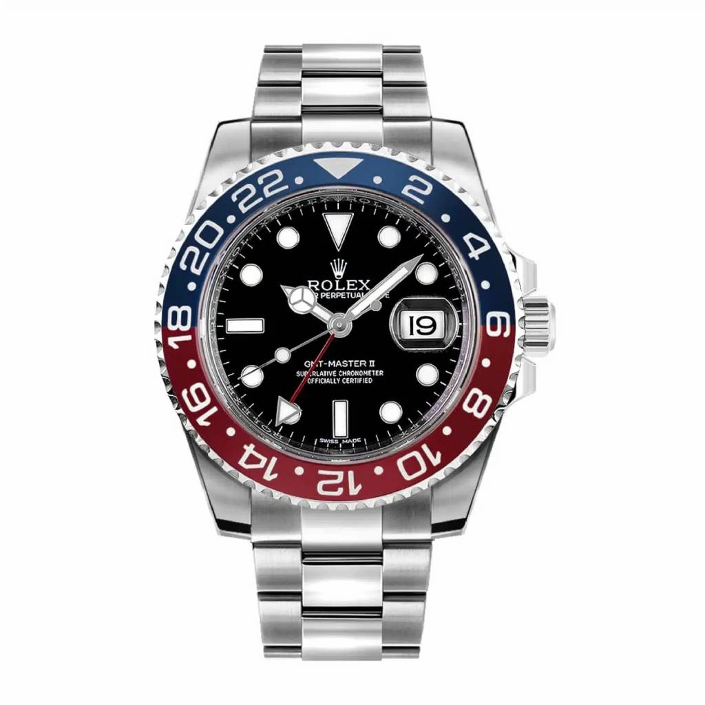 Rolex GMT-Master II "Pepsi" 40mm - Ref: 116719BLRO - Black Dial, Red & Blue Ceramic Bezel, 18K White Gold Oyster Bracelet Men's Watch