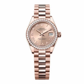 Rolex Lady Datejust 28mm - Ref: 279135rbr rsrp - Rose Dial & Diamond Bezel, 18K Rose Gold Oyster Bracelet Women's Watch