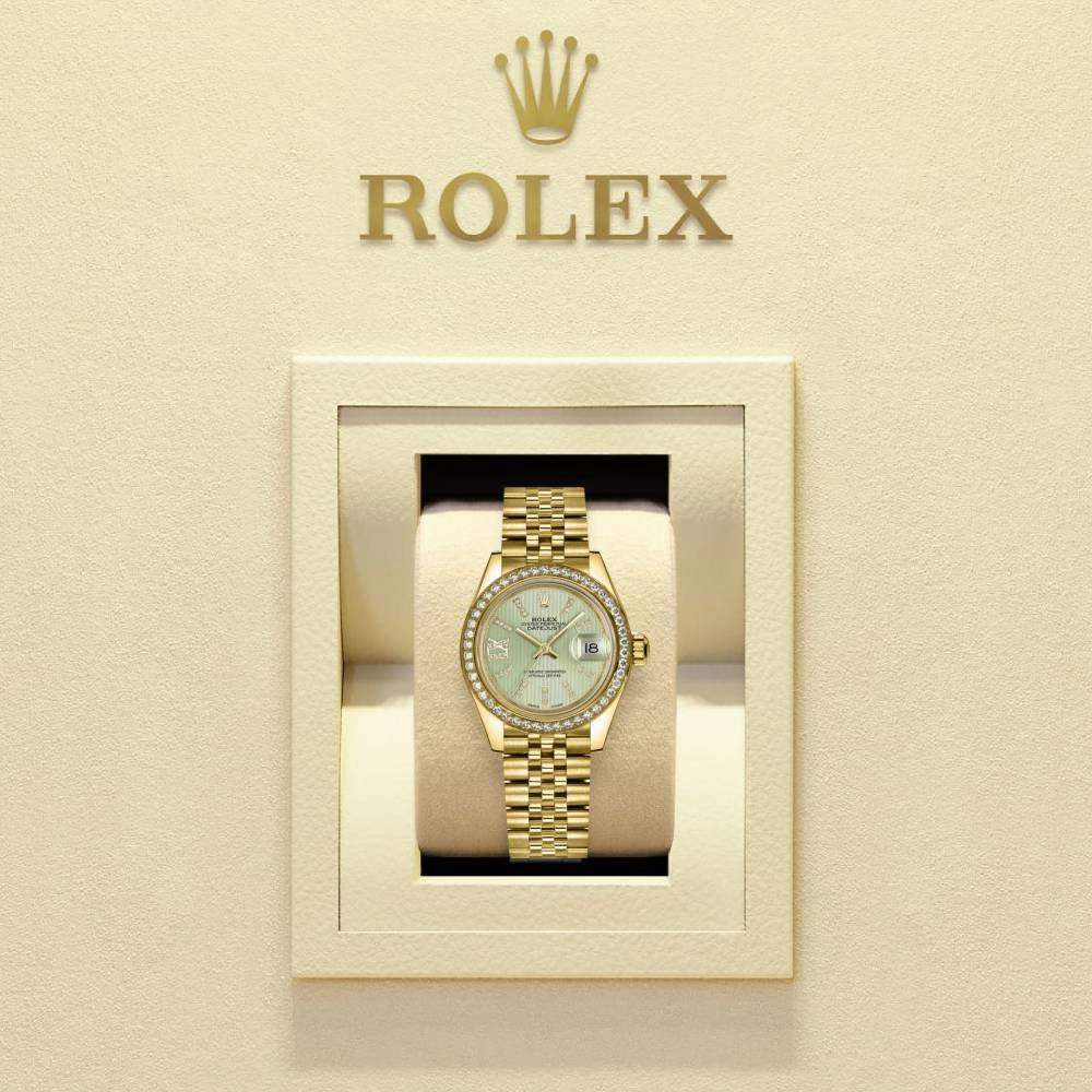 Rolex Lady Datejust 28mm - Ref: 279138rbr-0004 - Green Dial, 18K Yellow Gold Jubilee Bracelet Women's Watch