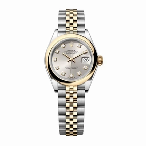 Rolex Lady-Datejust 28mm - Ref: 279163-0007 - Silver Diamond Dial, Two Tone Stainless Steel & 18K Yellow Gold Jubilee Bracelet Women's Watch