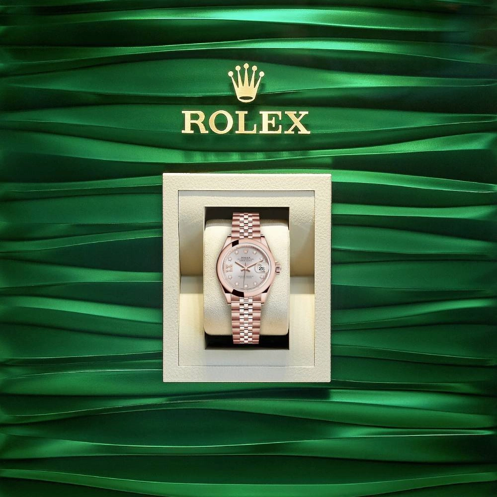 Rolex Lady Datejust 28mm - Ref: 279165-0006 - Sundust Dial, 18K Rose Gold Jubilee Bracelet Women's Watch