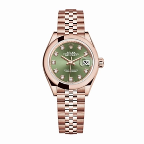 Rolex Lady Datejust 28mm - Ref: 279165-0012 - Green Dial, 18K Rose Gold Jubilee Bracelet Women's Watch