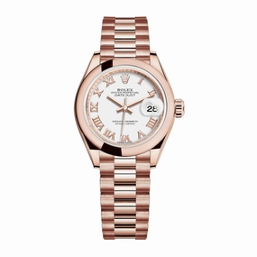 Rolex Lady Datejust 28mm - Ref: 279165-0021 - White Dial, 18K Rose Gold President Bracelet Women's Watch
