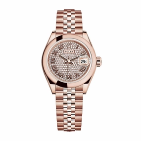 Rolex Lady Datejust 28mm - Ref: 279165-0024 - Diamond Pave Dial, 18K Rose Gold Jubilee Bracelet Women's Watch