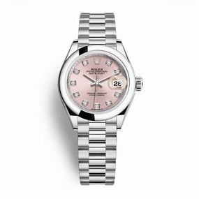 Rolex Lady-Datejust 28mm - Ref: 279166-0005 - Pink Diamond Dial, Platinum President Bracelet Women's Watch