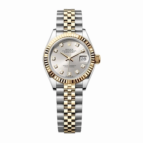 Rolex Lady-Datejust 28mm - Ref: 279173-0007 - Silver Diamond Dial, Two Tone Stainless Steel & 18K Yellow Gold Jubilee Bracelet Women's Watch