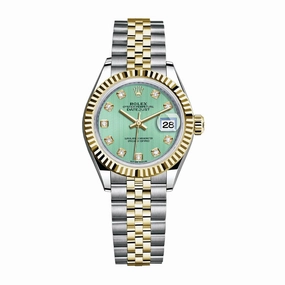 Rolex Lady-Datejust 28mm - Ref: 279173-0015 - Mint Green Diamond Dial, Two Tone Stainless Steel & 18K Yellow Gold Jubilee Bracelet Women's Watch