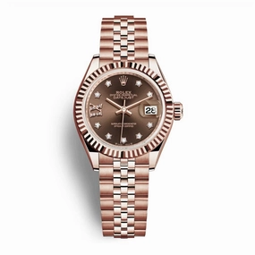Rolex Lady Datejust 28mm - Ref: 279175-0004 - Chocolate Dial, 18K Rose Gold Jubilee Bracelet Women's Watch