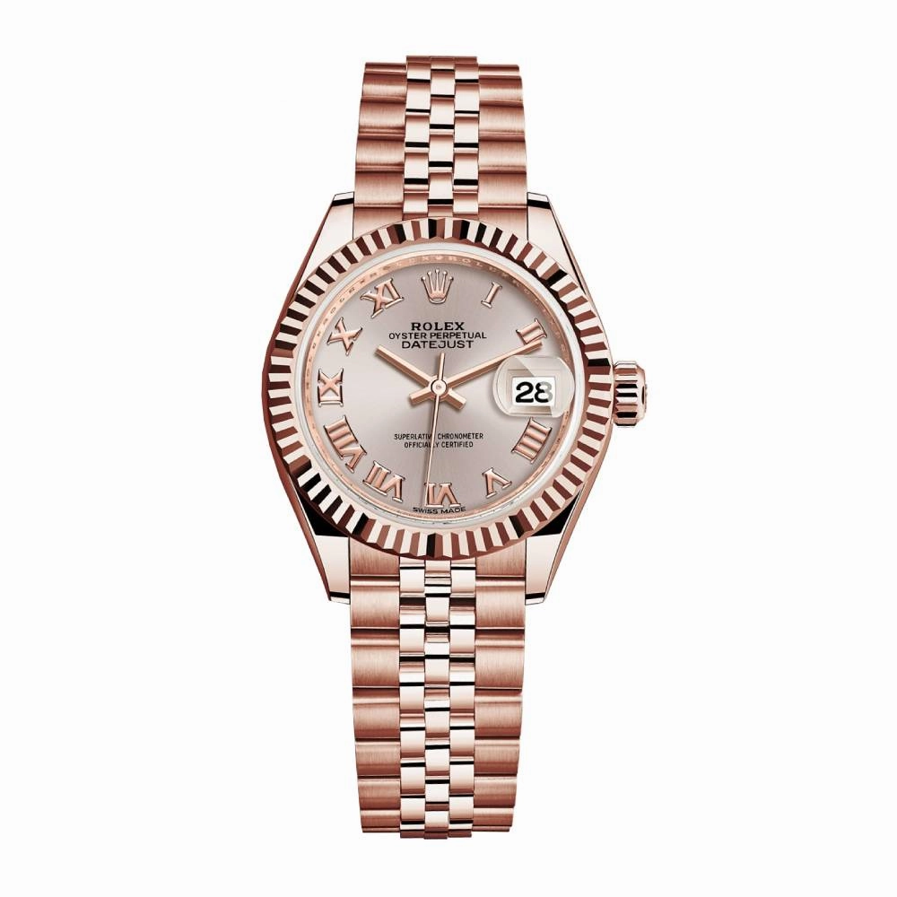 Rolex Lady Datejust 28mm - Ref: 279175-0012 - Sundust Dial, 18K Rose Gold Jubilee Bracelet Women's Watch