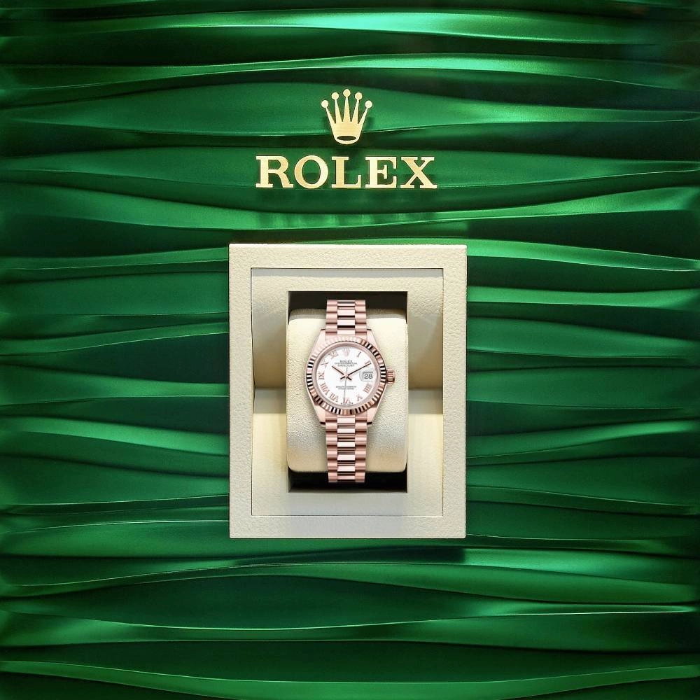 Rolex Lady Datejust 28mm - Ref: 279175-0021 - White Dial, 18K Rose Gold President Bracelet Women's Watch