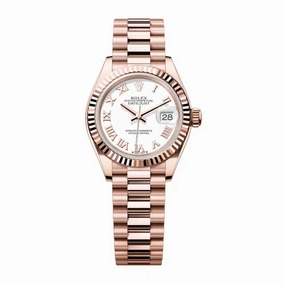 Rolex Lady Datejust 28mm - Ref: 279175-0021 - White Dial, 18K Rose Gold President Bracelet Women's Watch