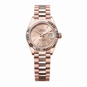 Rolex Lady-Datejust 28mm - Ref: 279175-0025 - Rose Stick Dial, 18K Rose Gold Presidential Bracelet Women's Watch