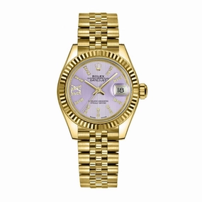 Rolex Lady-Datejust 28mm - Ref: 279178-0012 - Lilac Diamond Dial, 18K Yellow Gold Jubilee Bracelet Women's Watch