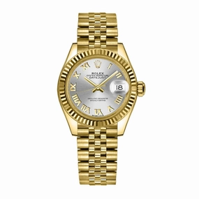 Rolex Lady-Datejust 28mm - Ref: 279178-0021 - Silver Roman Dial, 18K Yellow Gold Jubilee Bracelet Women's Watch