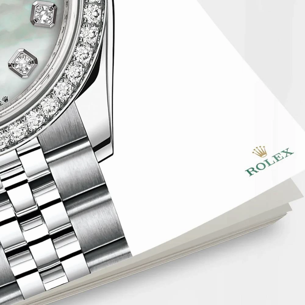 Rolex Lady-Datejust 28mm - Ref: 279384rbr-0011 - White Mother of Pearl Diamond Dial & Diamond Bezel, Stainless Steel Jubilee Bracelet Women's Watch