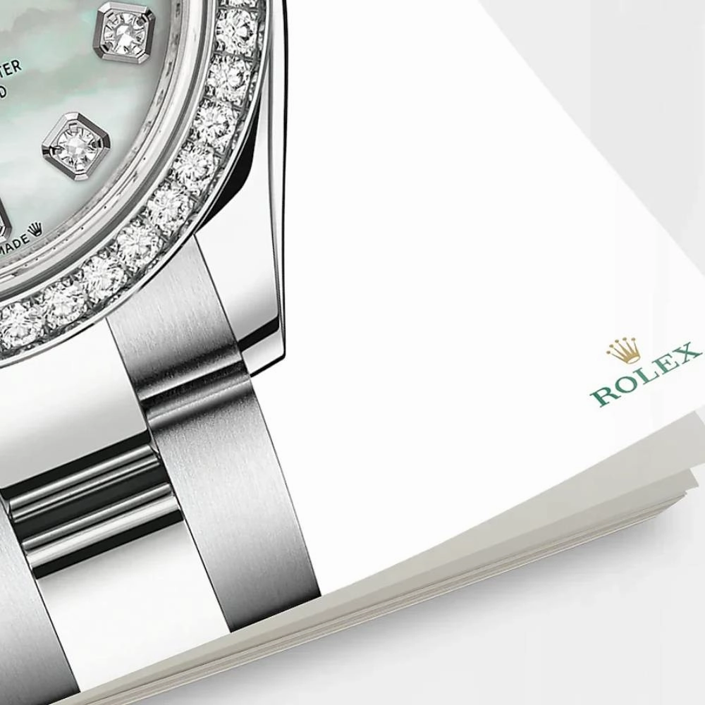 Rolex Lady-Datejust 28mm - Ref: 279384rbr-0012 - White Mother of Pearl Diamond Dial & Diamond Bezel, Stainless Steel Oyster Bracelet Women's Watch