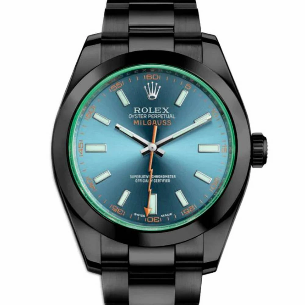 Rolex Milgauss 40mm - Ref: 116400gv-0002-PVD - Blue Dial, Black PVD Stainless Steel Oyster Bracelet Watch