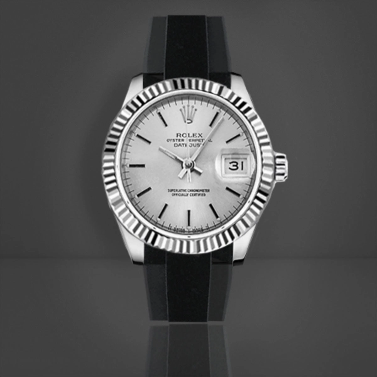 Rolex Oyster Bracelet - Rubber B strap for Oyster Perpetual / Datejust 31mm - Tang buckle series