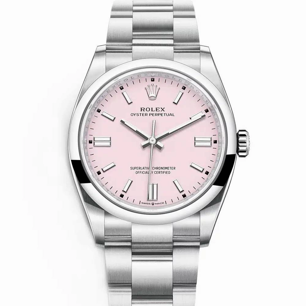 Rolex Oyster Perpetual 36mm - Ref: 126000-0008 - Candy Pink Stick Dial, Stainless Steel Oyster Bracelet Watch