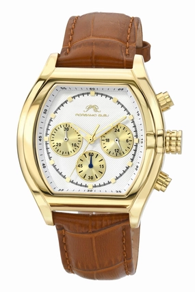 Roman Genuine Leather Rose Tone & Brown Men's Watch 1292DROL