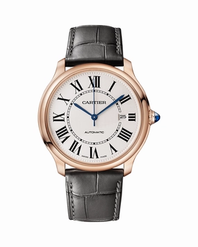 RONDE LOUIS CARTIER, 40 MM, ROSE GOLD, LEATHER