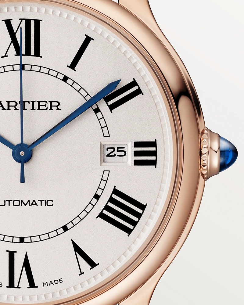 RONDE LOUIS CARTIER, 40 MM, ROSE GOLD, LEATHER