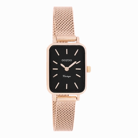 Rose gold coloured OOZOO watch with metal mesh bracelet - C20270