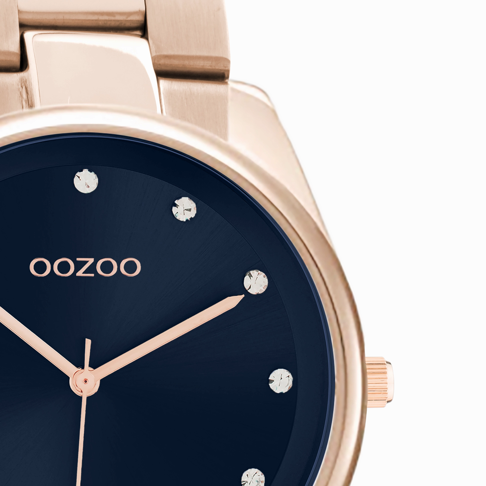 Rose gold coloured OOZOO watch with stainless steel bracelet - C10967