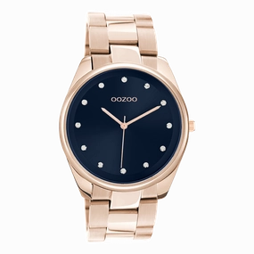 Rose gold coloured OOZOO watch with stainless steel bracelet - C10967