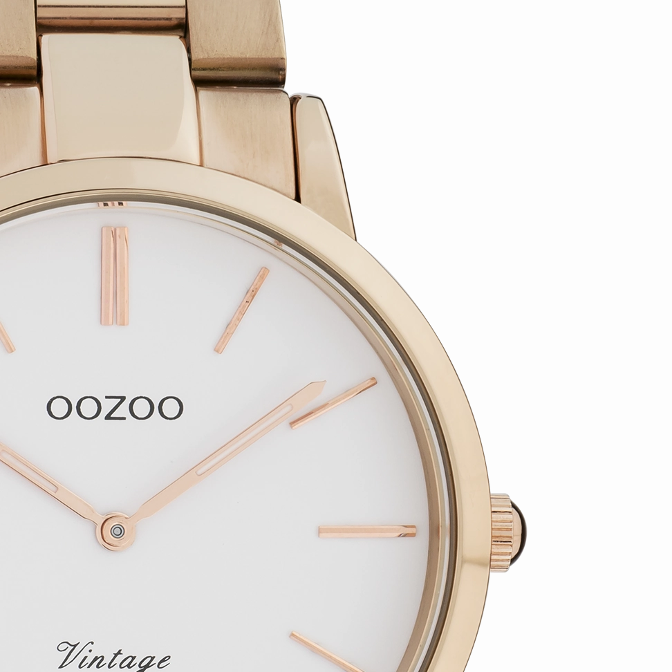 Rose gold coloured OOZOO watch with stainless steel bracelet - C20036