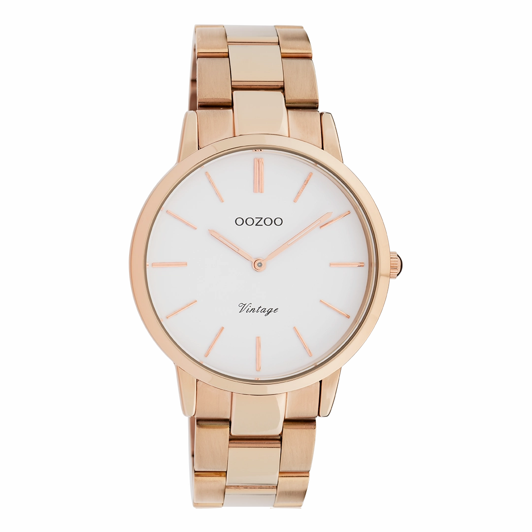 Rose gold coloured OOZOO watch with stainless steel bracelet - C20036