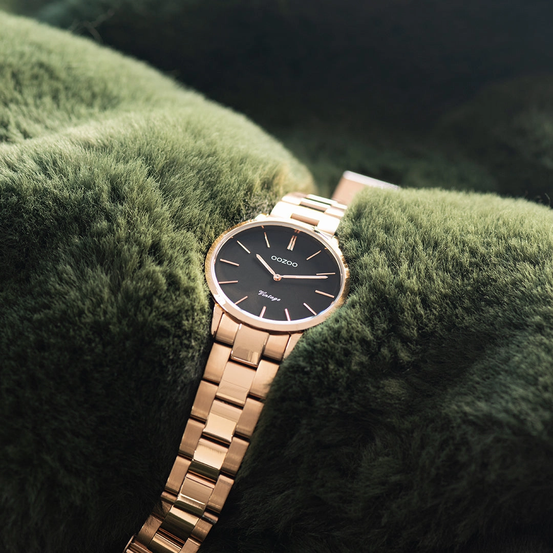 Rose gold coloured OOZOO watch with stainless steel bracelet - C20037
