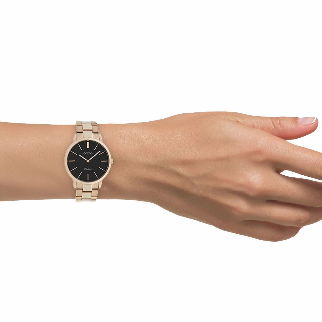 Rose gold coloured OOZOO watch with stainless steel bracelet - C20037