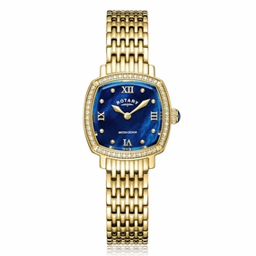 Rotary Traditional Crystal Set Gold Tone Ladies Watch LB05813/92