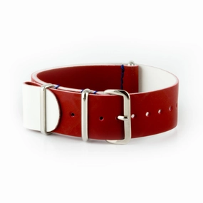 Rpublique - Rubber calf NATO strap - Red