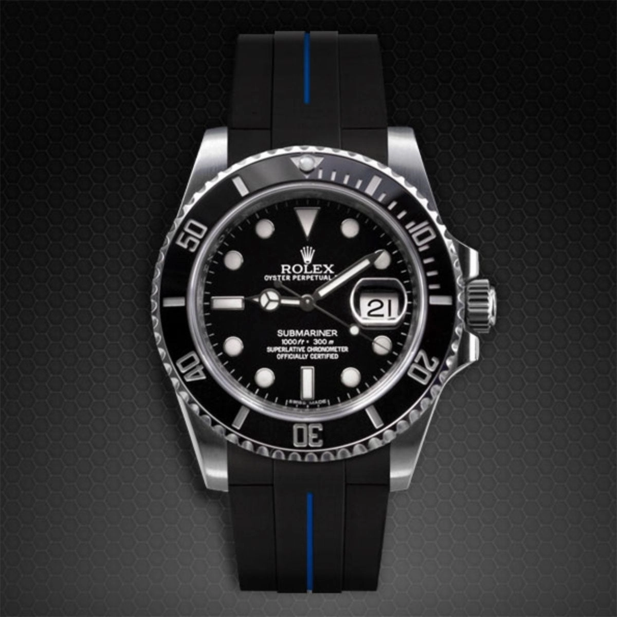 Rubber B strap for Submariner 40mm Ceramic - Tang Buckle Series