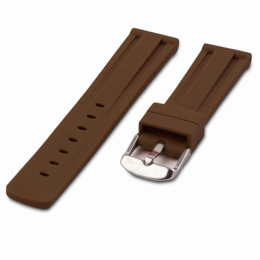 Rubber watch band (black, brown, white, green, red, orange, yellow, blue)