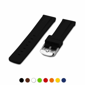 Rubber watch band (black, brown, white, green, red, orange, yellow, blue)