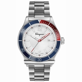 Salvatore Ferragamo 1898 Sport White Dial Steel Men's Watch SFYK00520
