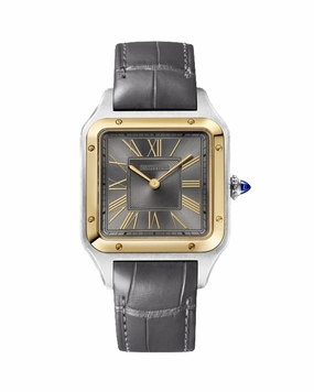 SANTOS-DUMONT WATCH,LARGE,STEEL YELLOW GOLD