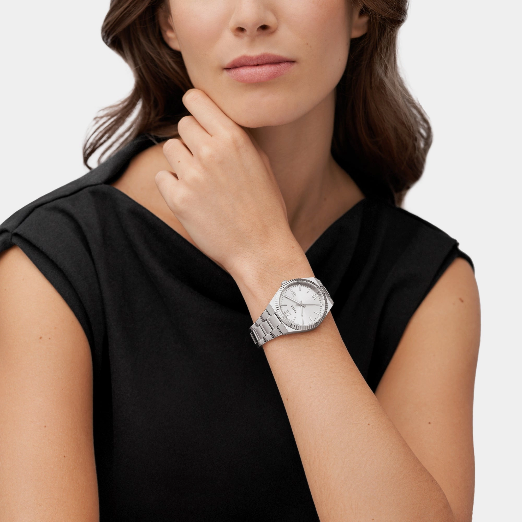 Scarlette Women Quartz Silver Dial Analog Stainless Steel Watch ES5300