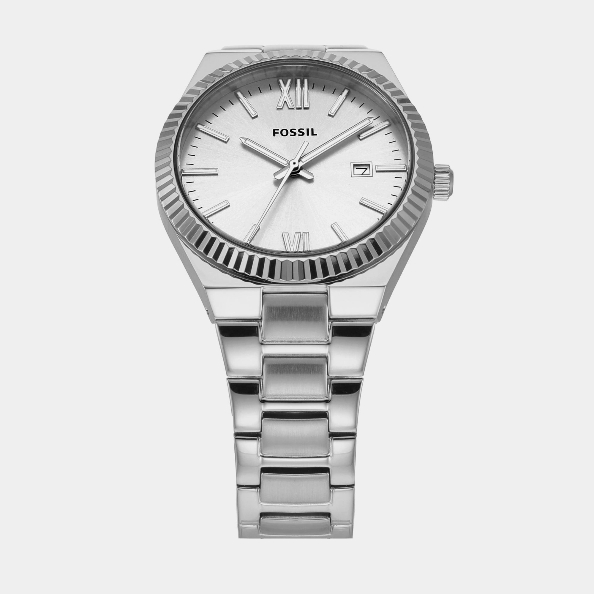 Scarlette Women Quartz Silver Dial Analog Stainless Steel Watch ES5300