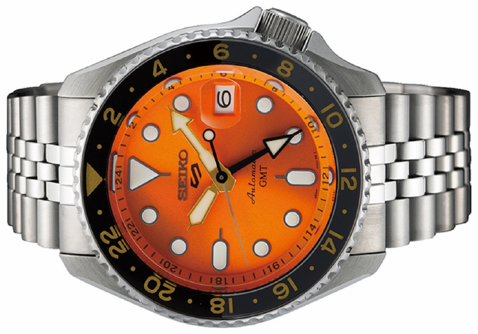 Seiko 5 SSK005K1 Sports Mikan Orange GMT Automatic Watch for Men