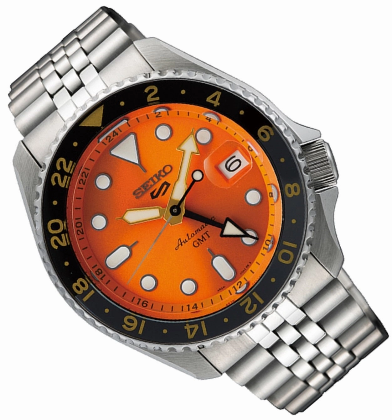 Seiko 5 SSK005K1 Sports Mikan Orange GMT Automatic Watch for Men