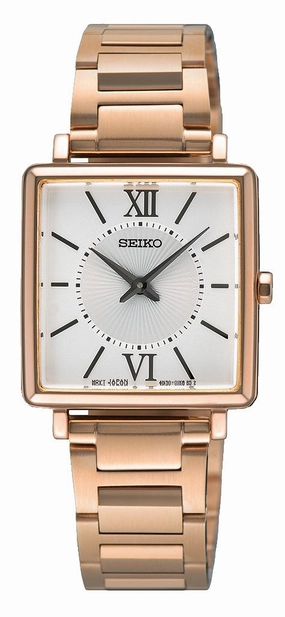 Seiko Conceptual Series Rose Gold Silver Dial Ladies Watch SWR112P