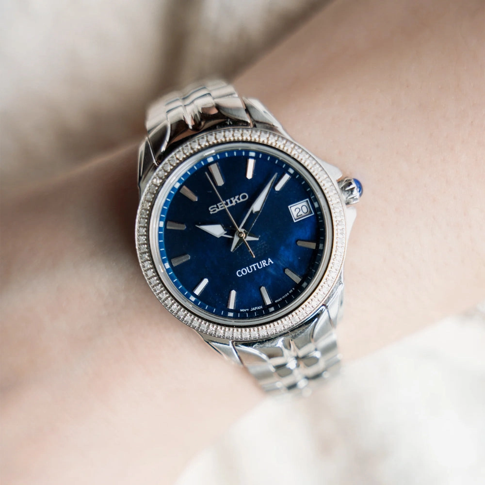 Seiko Coutura Collection 34mm Quartz Watch with Diamonds