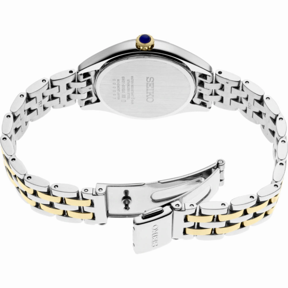 Seiko Essentials Two-Tone 29mm Quartz Watch with Swarovski Crystals